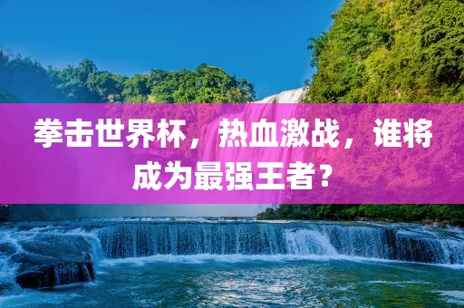 拳击世界杯，热血激战，谁眉山市正发家政服务有限公司将成为最强王者？