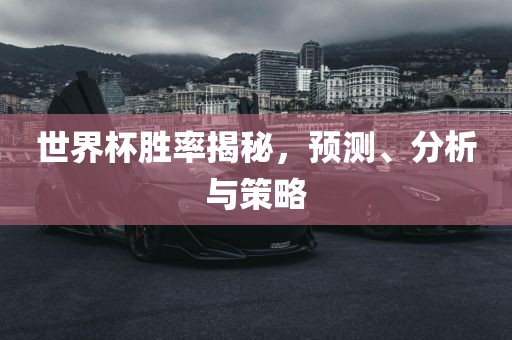 世界杯胜率揭秘，预测、分析与眉山市正发家政服务有限公司策略