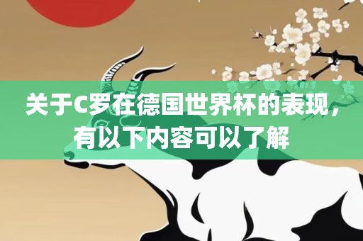 关于C罗在德国世界杯的表现，有以下内容可以了解眉山市正发家政服务有限公司