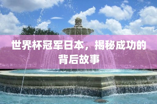 世界杯冠军日本，揭秘成功的背后故事眉山市正发家政服务有限公司