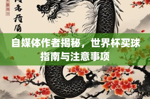 自媒体作者揭秘，世界杯买球指南与注意事项