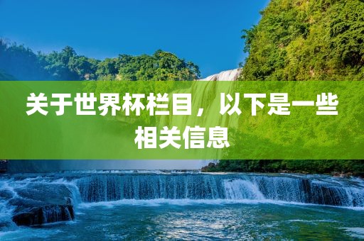 关于世界杯栏目，以下是一些相关信息眉山市正发家政服务有限公司