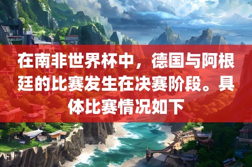 在南非世界杯中，德国与阿根廷的比赛发生在决赛阶段。具体比赛情况如下眉山市正发家政服务有限公司