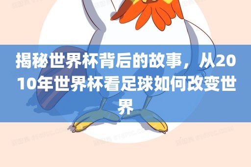 揭秘世界杯背后的故事，从2010年世界杯看足球如何改变世界眉山市正发家政服务有限公司