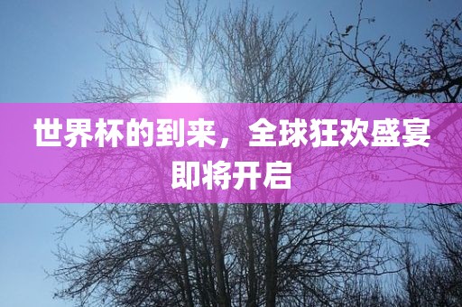 世界杯的到来，全球狂欢盛宴即将开启眉山市正发家政服务有限公司