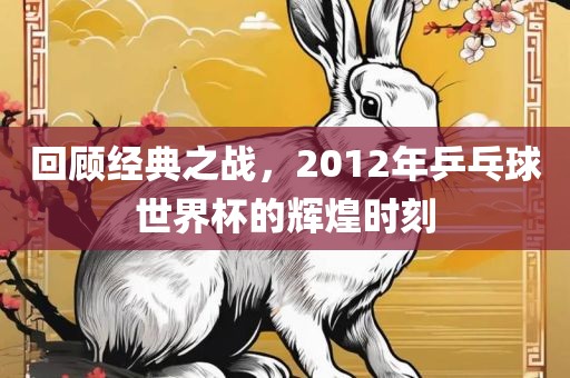 回顾经典之战，2012年乒乓球世界杯的辉煌时刻