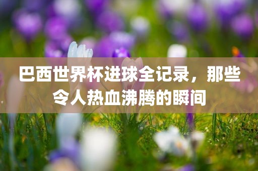 巴西世界杯进球全记录，那些令人热血沸腾的瞬间