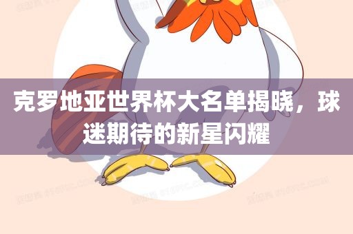 克罗地亚世界杯大名单揭晓，球迷期待的新星闪耀眉山市正发家政服务有限公司