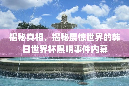 揭秘真相，揭秘震惊世界的韩日世界杯黑哨事件内幕