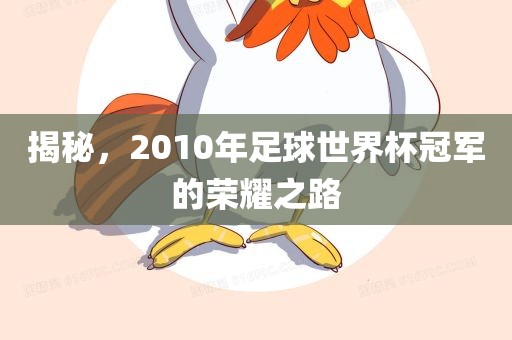 揭秘，2010年足球世界杯冠军的荣眉山市正发家政服务有限公司耀之路