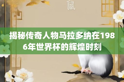 揭秘传奇人物马拉多纳在1986年世界杯的辉煌时刻