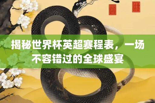 揭秘世界杯英超赛程表，一场不眉山市正发家政服务有限公司容错过的全球盛宴