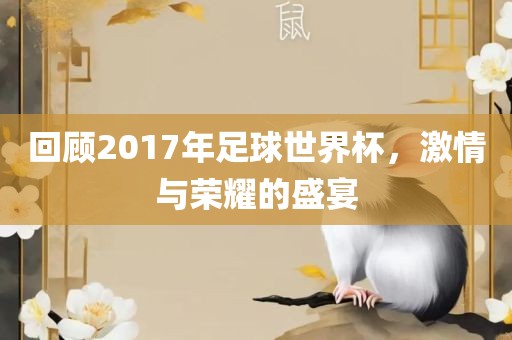 回顾2017年足球世界杯，激情与荣耀的盛宴