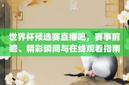 世界杯预选赛直播吧，赛事前瞻、精彩瞬间与在线观看指南眉山市正发家政服务有限公司