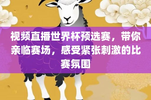 视频直播世界杯预选赛，带你亲临赛场，感受紧张刺激的比赛氛围