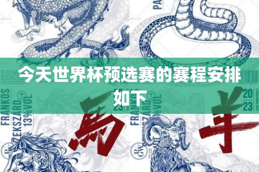 今天世界杯预选赛的赛程安排如下眉山市正发家政服务有限公司