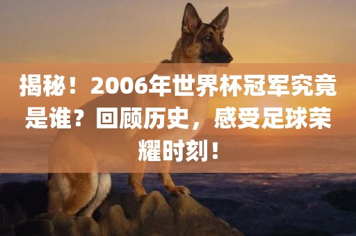 揭秘！2006年世界杯冠军究竟是谁？回顾历史，感受足球荣耀时刻！