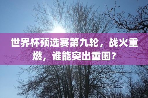世界杯预选赛第九轮，战火重燃，谁能突出重围？