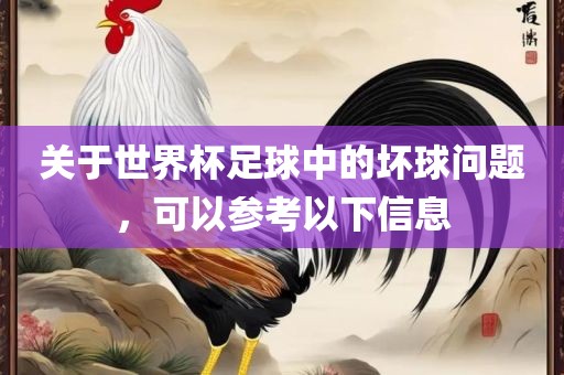 关于世界杯足球中的坏球问题，可以参考以下信息