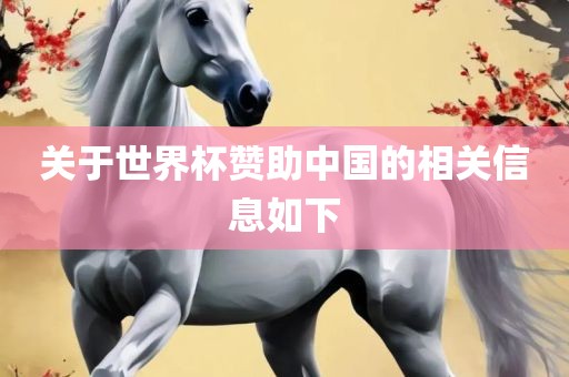 关于世界杯赞助中国的相关信息如下