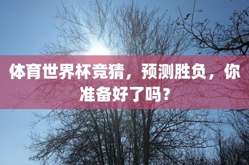 体育世界杯竞猜，预测胜负，你准备好了吗？