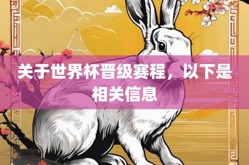 关于世界杯晋级赛程，以下是相关信息