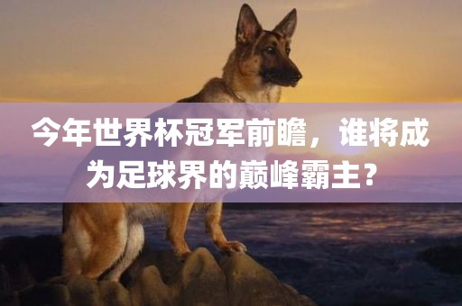 今年世界杯冠军前瞻，谁将成为足球界的巅峰霸主？