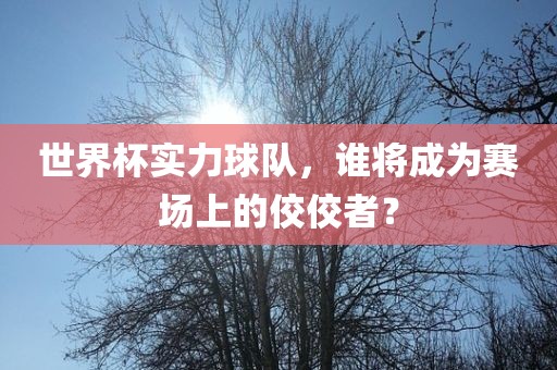 世界杯实力球队，谁将成为赛场上的佼佼者？